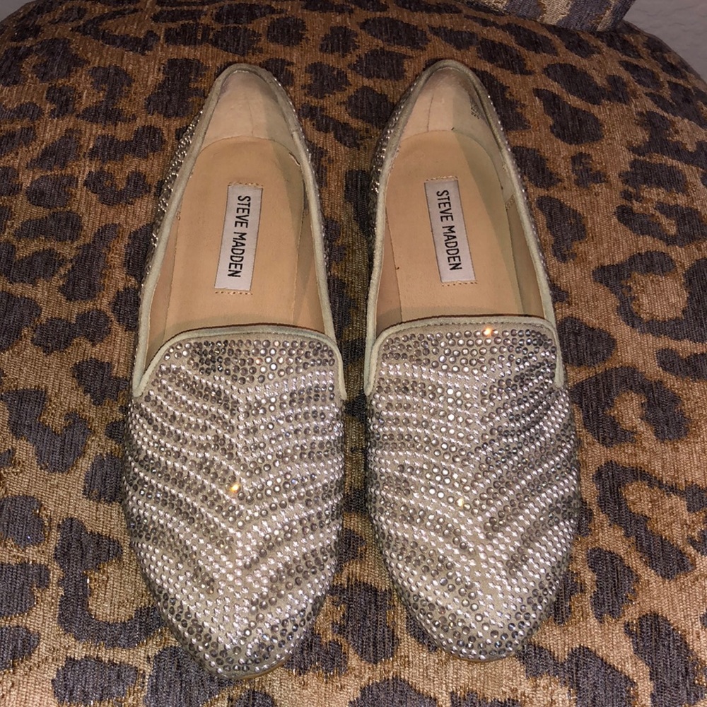 STEVE MADDEN Grey Swarovski slide on